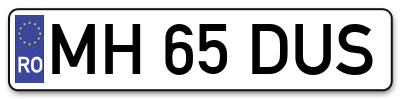 Placuta inmatriculare numar auto  MH-65-DUS, MH 65 DUS, MH65DUS