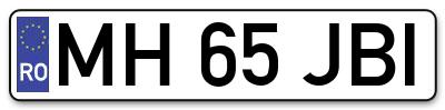 Placuta inmatriculare numar auto  MH-65-JBI, MH 65 JBI, MH65JBI