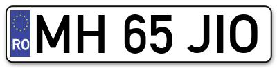Placuta inmatriculare numar auto  MH-65-JIO, MH 65 JIO, MH65JIO