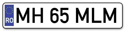 Placuta inmatriculare numar auto  MH-65-MLM, MH 65 MLM, MH65MLM