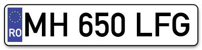 Placuta inmatriculare numar auto  MH-650-LFG, MH 650 LFG, MH650LFG