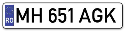 Placuta inmatriculare numar auto  MH-651-AGK, MH 651 AGK, MH651AGK
