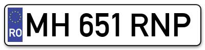 Placuta inmatriculare numar auto  MH-651-RNP, MH 651 RNP, MH651RNP