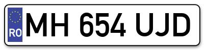 Placuta inmatriculare numar auto  MH-654-UJD, MH 654 UJD, MH654UJD