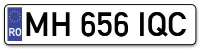 Placuta inmatriculare numar auto  MH-656-IQC, MH 656 IQC, MH656IQC