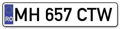 Placuta inmatriculare numar auto  MH-657-CTW, MH 657 CTW, MH657CTW