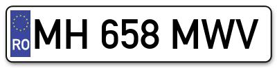 Placuta inmatriculare numar auto  MH-658-MWV, MH 658 MWV, MH658MWV