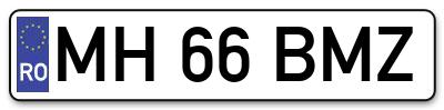 Placuta inmatriculare numar auto  MH-66-BMZ, MH 66 BMZ, MH66BMZ