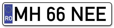 Placuta inmatriculare numar auto  MH-66-NEE, MH 66 NEE, MH66NEE