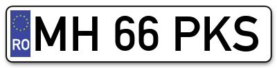 Placuta inmatriculare numar auto  MH-66-PKS, MH 66 PKS, MH66PKS
