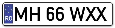 Placuta inmatriculare numar auto  MH-66-WXX, MH 66 WXX, MH66WXX