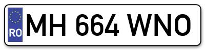 Placuta inmatriculare numar auto  MH-664-WNO, MH 664 WNO, MH664WNO