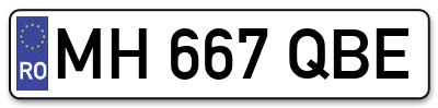 Placuta inmatriculare numar auto  MH-667-QBE, MH 667 QBE, MH667QBE