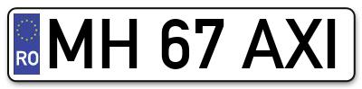 Placuta inmatriculare numar auto  MH-67-AXI, MH 67 AXI, MH67AXI