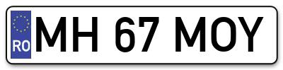 Placuta inmatriculare numar auto  MH-67-MOY, MH 67 MOY, MH67MOY