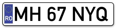 Placuta inmatriculare numar auto  MH-67-NYQ, MH 67 NYQ, MH67NYQ
