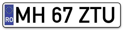Placuta inmatriculare numar auto  MH-67-ZTU, MH 67 ZTU, MH67ZTU