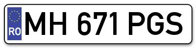 Placuta inmatriculare numar auto  MH-671-PGS, MH 671 PGS, MH671PGS