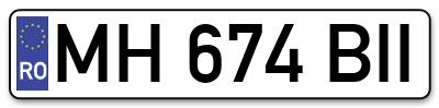 Placuta inmatriculare numar auto  MH-674-BII, MH 674 BII, MH674BII