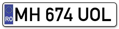 Placuta inmatriculare numar auto  MH-674-UOL, MH 674 UOL, MH674UOL