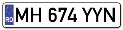 Placuta inmatriculare numar auto  MH-674-YYN, MH 674 YYN, MH674YYN