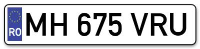 Placuta inmatriculare numar auto  MH-675-VRU, MH 675 VRU, MH675VRU