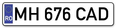 Placuta inmatriculare numar auto  MH-676-CAD, MH 676 CAD, MH676CAD
