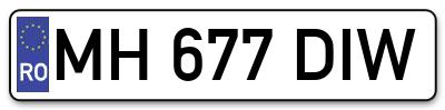 Placuta inmatriculare numar auto  MH-677-DIW, MH 677 DIW, MH677DIW