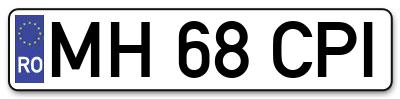 Placuta inmatriculare numar auto  MH-68-CPI, MH 68 CPI, MH68CPI