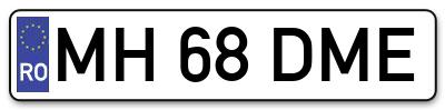 Placuta inmatriculare numar auto  MH-68-DME, MH 68 DME, MH68DME