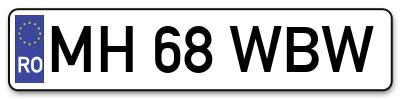 Placuta inmatriculare numar auto  MH-68-WBW, MH 68 WBW, MH68WBW