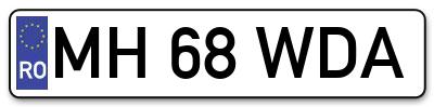 Placuta inmatriculare numar auto  MH-68-WDA, MH 68 WDA, MH68WDA