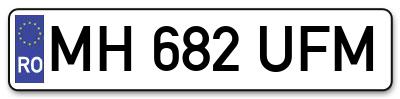 Placuta inmatriculare numar auto  MH-682-UFM, MH 682 UFM, MH682UFM