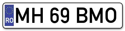Placuta inmatriculare numar auto  MH-69-BMO, MH 69 BMO, MH69BMO