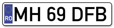 Placuta inmatriculare numar auto  MH-69-DFB, MH 69 DFB, MH69DFB