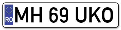 Placuta inmatriculare numar auto  MH-69-UKO, MH 69 UKO, MH69UKO
