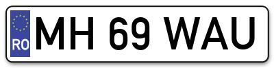 Placuta inmatriculare numar auto  MH-69-WAU, MH 69 WAU, MH69WAU