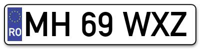 Placuta inmatriculare numar auto  MH-69-WXZ, MH 69 WXZ, MH69WXZ