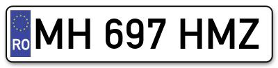 Placuta inmatriculare numar auto  MH-697-HMZ, MH 697 HMZ, MH697HMZ