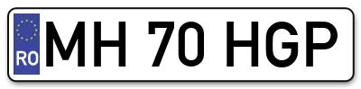 Placuta inmatriculare numar auto  MH-70-HGP, MH 70 HGP, MH70HGP