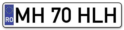 Placuta inmatriculare numar auto  MH-70-HLH, MH 70 HLH, MH70HLH