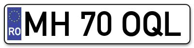 Placuta inmatriculare numar auto  MH-70-OQL, MH 70 OQL, MH70OQL