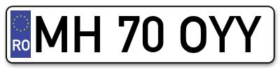 Placuta inmatriculare numar auto  MH-70-OYY, MH 70 OYY, MH70OYY
