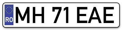 Placuta inmatriculare numar auto  MH-71-EAE, MH 71 EAE, MH71EAE