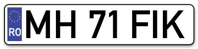 Placuta inmatriculare numar auto  MH-71-FIK, MH 71 FIK, MH71FIK