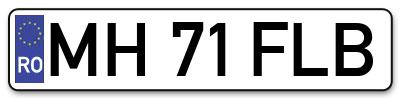 Placuta inmatriculare numar auto  MH-71-FLB, MH 71 FLB, MH71FLB