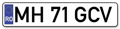 Placuta inmatriculare numar auto  MH-71-GCV, MH 71 GCV, MH71GCV