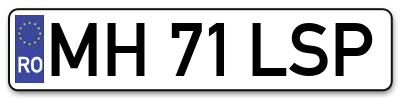 Placuta inmatriculare numar auto  MH-71-LSP, MH 71 LSP, MH71LSP