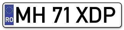 Placuta inmatriculare numar auto  MH-71-XDP, MH 71 XDP, MH71XDP