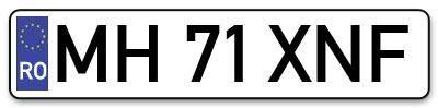 Placuta inmatriculare numar auto  MH-71-XNF, MH 71 XNF, MH71XNF